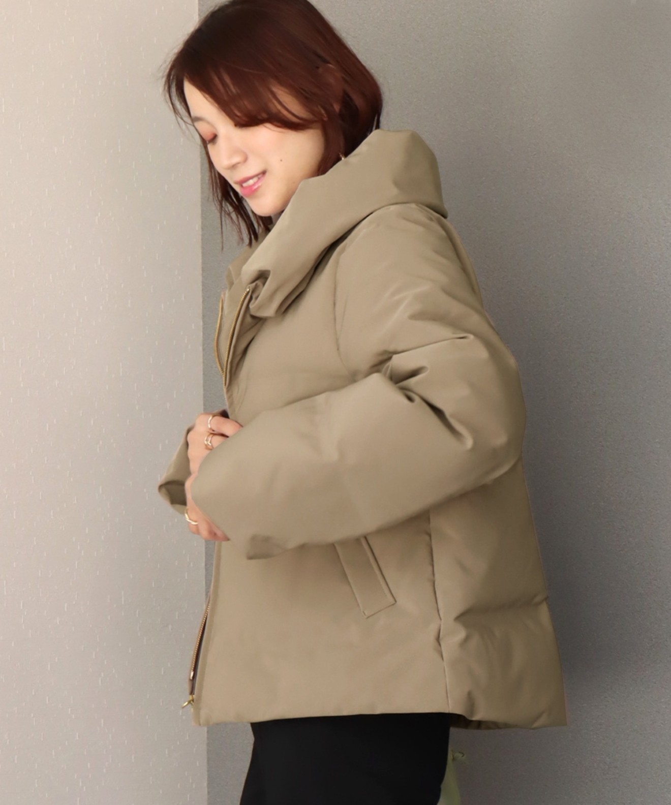 リベルモア|衿付きAラインシームレスダウン|libelle more