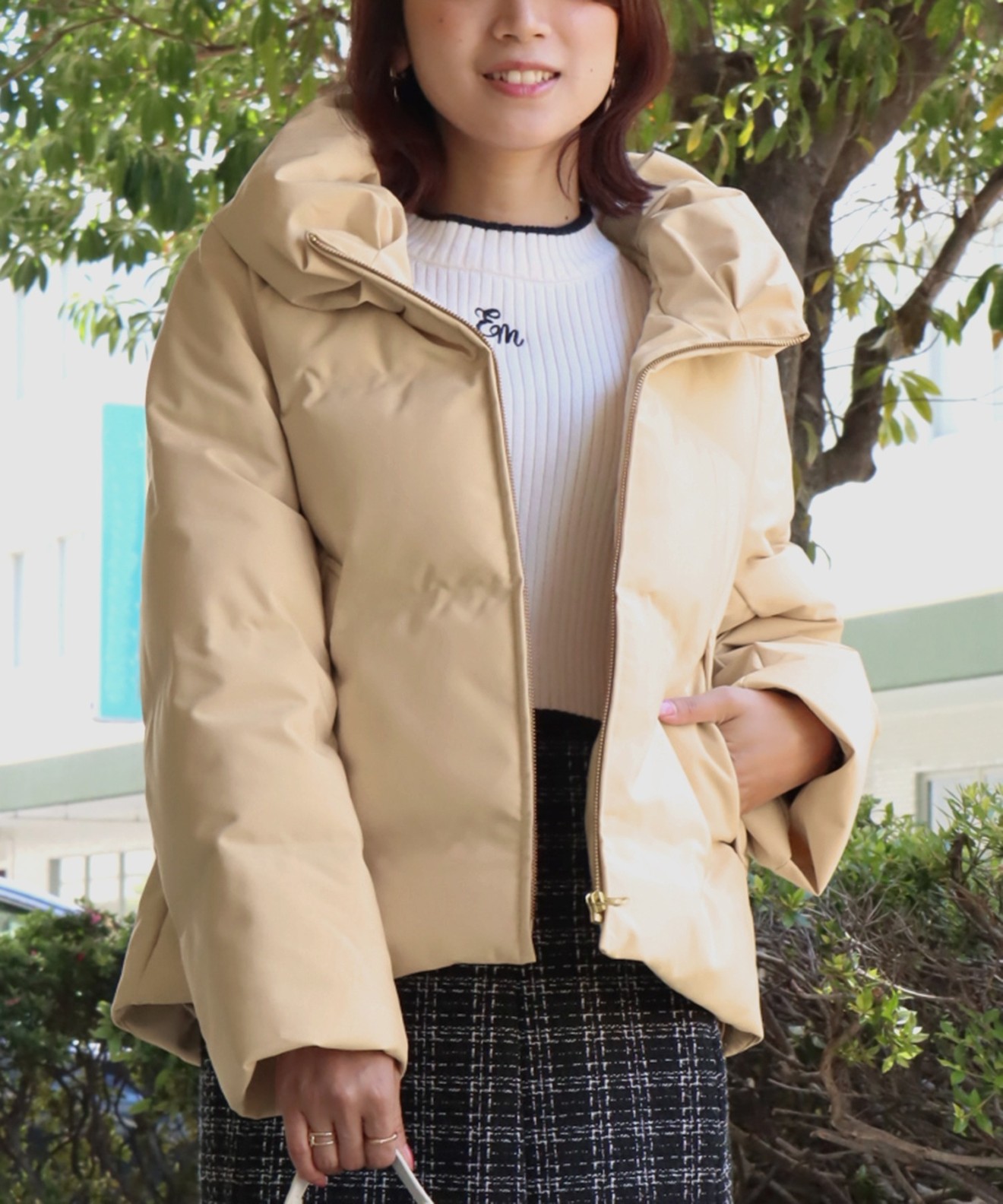 リベルモア|衿付きAラインシームレスダウン|libelle more