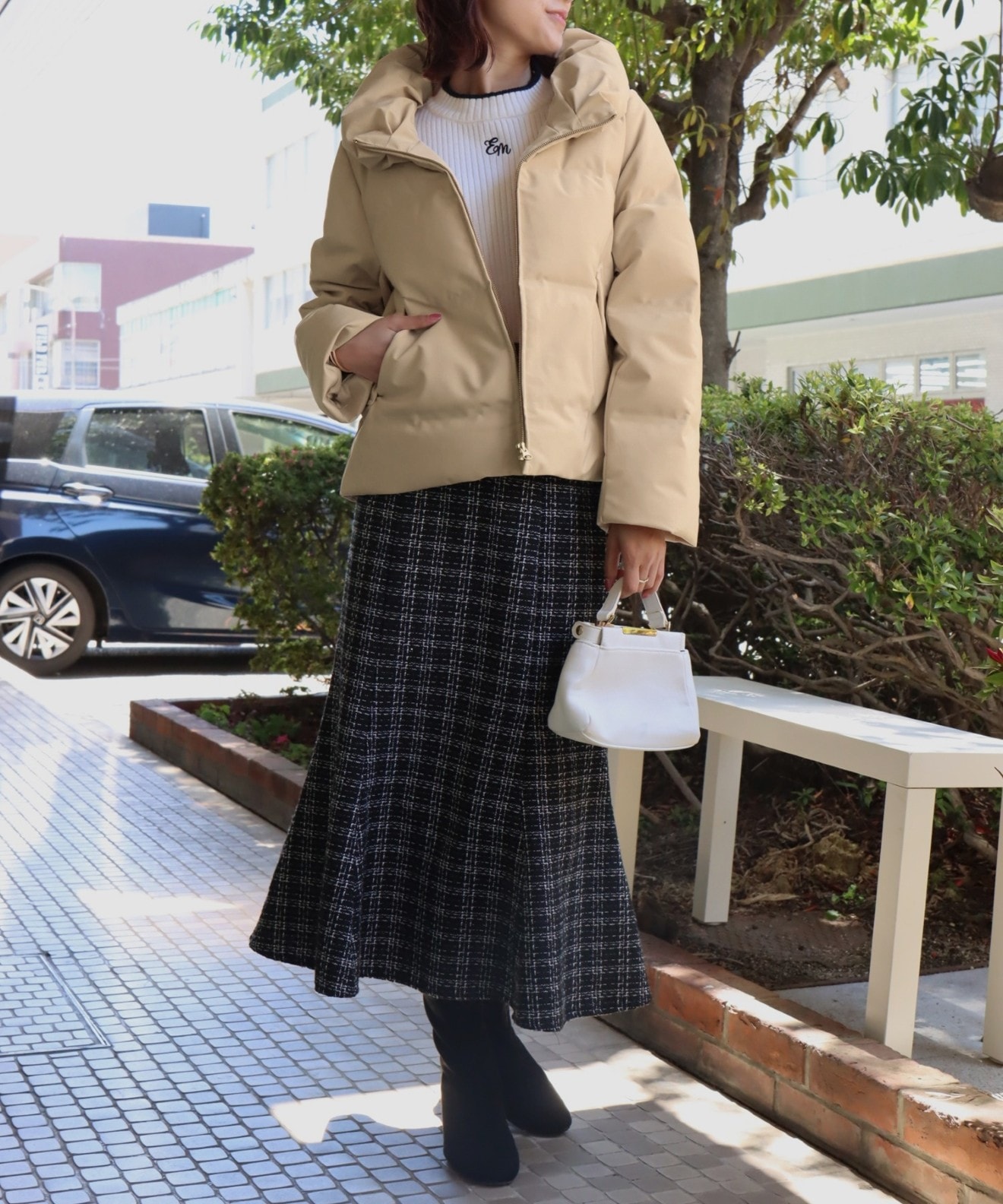 リベルモア|衿付きAラインシームレスダウン|libelle more
