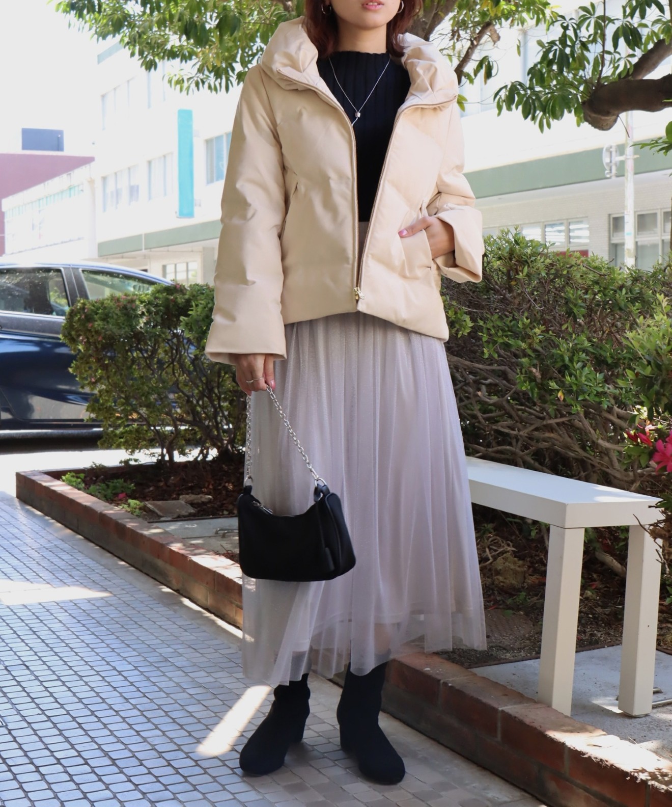 リベルモア|衿付きAラインシームレスダウン|libelle more