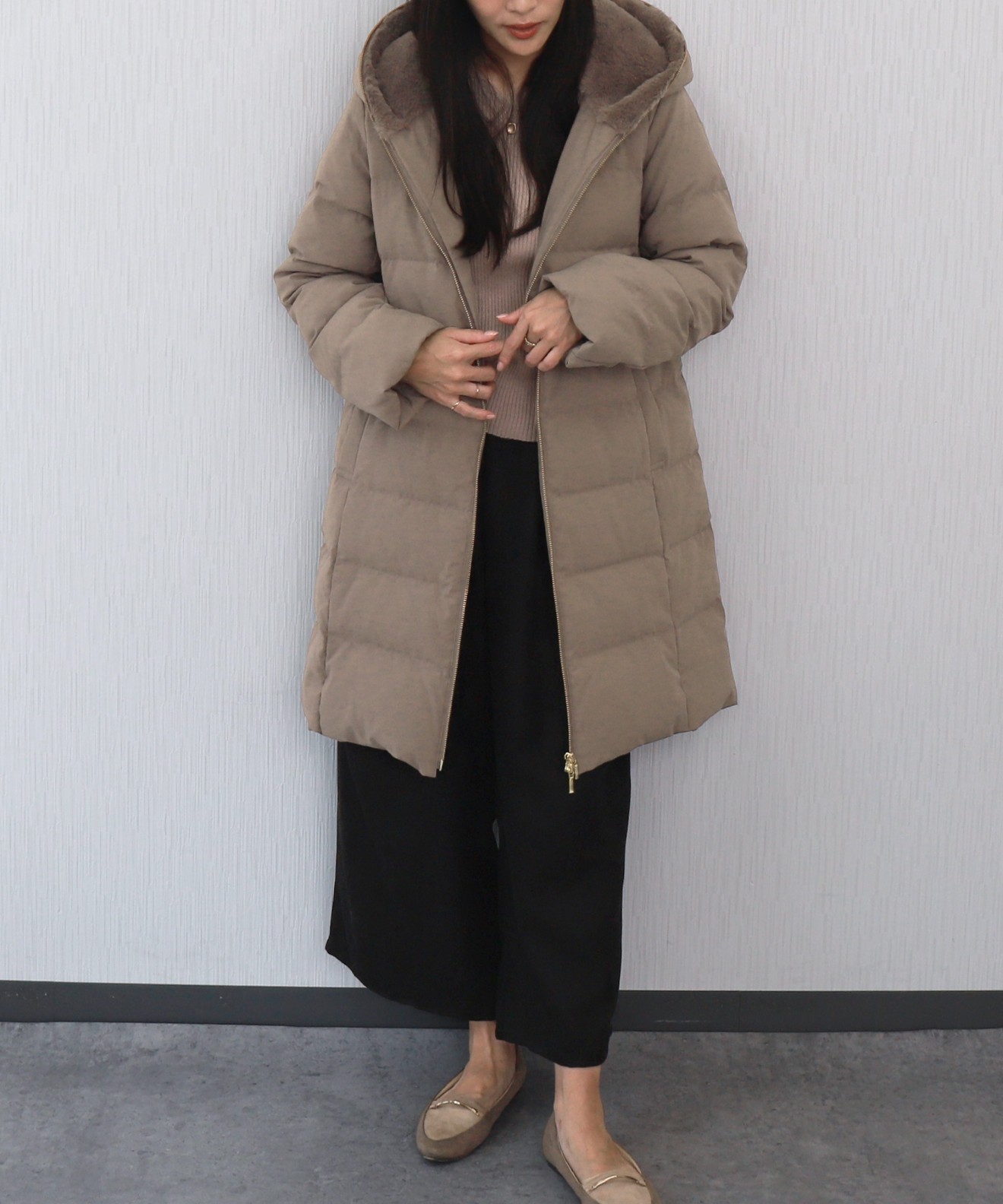 リベルモア|エコファーフードロングダウンコート|libelle more