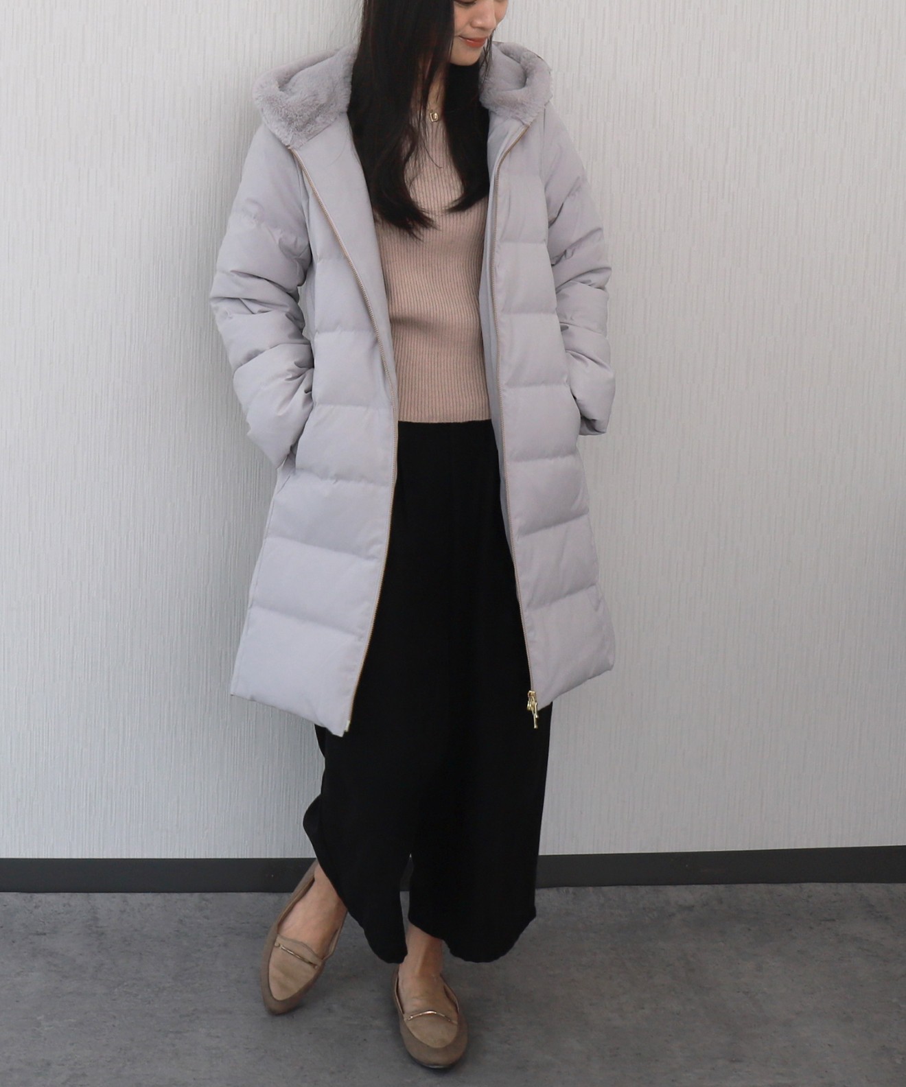 リベルモア|エコファーフードロングダウンコート|libelle more