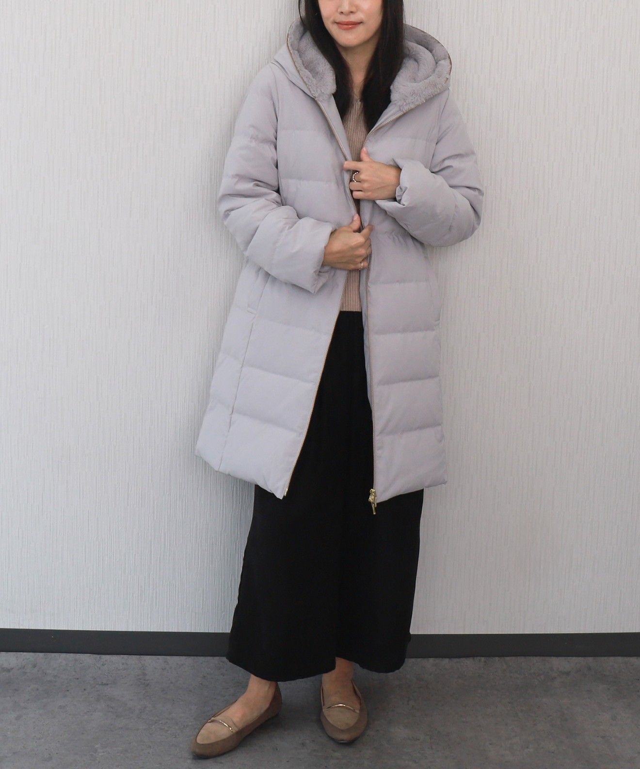 リベルモア|エコファーフードロングダウンコート|libelle more