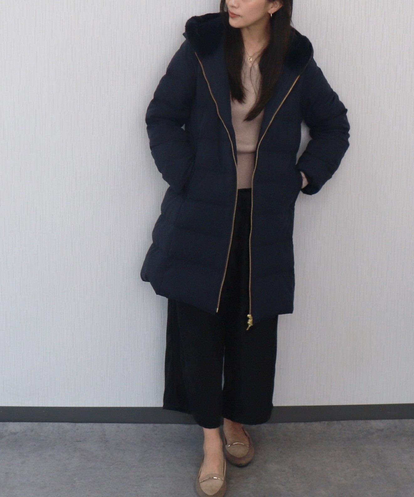 リベルモア|エコファーフードロングダウンコート|libelle more
