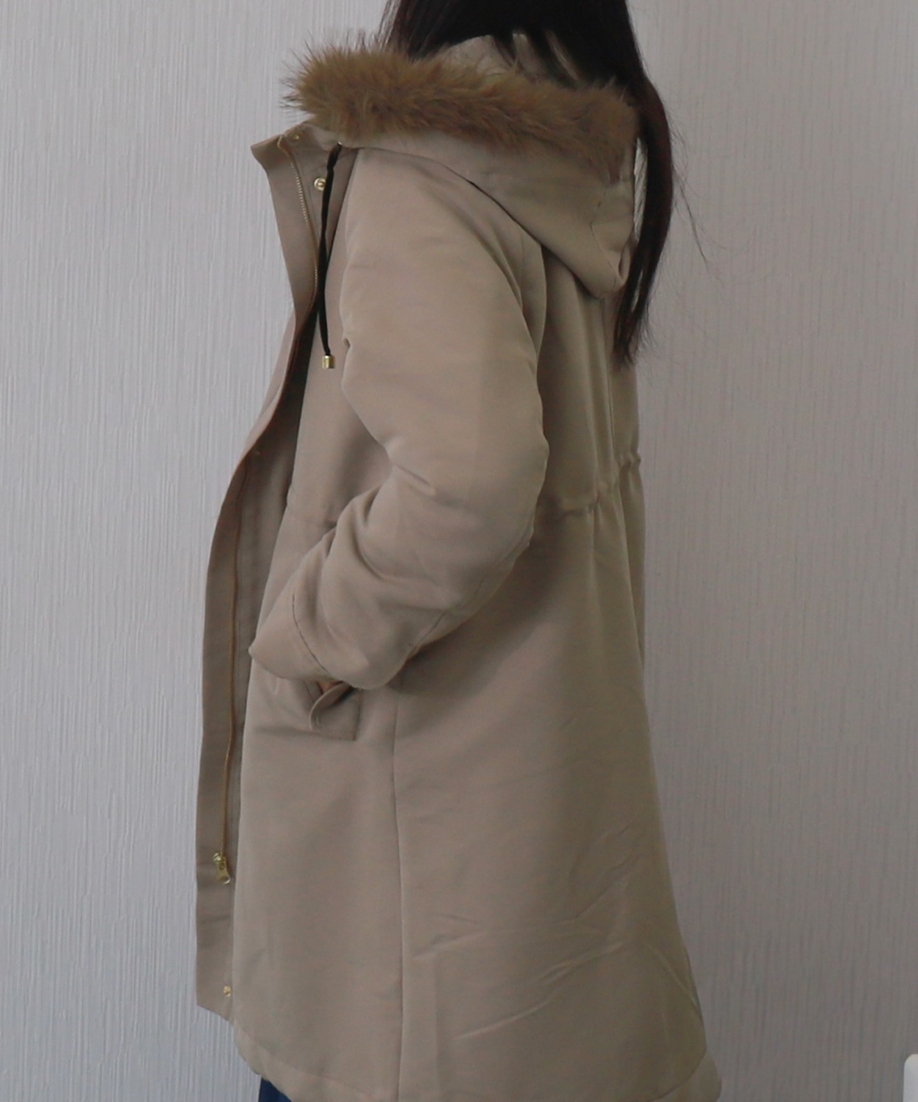 ベージュ 取り外し可能なボア裏地 モッズコート ブルーレーベル♡防寒着 ベージュ 取り外し可能なボア裏地 モッズコート ブルーレーベル♡防寒着