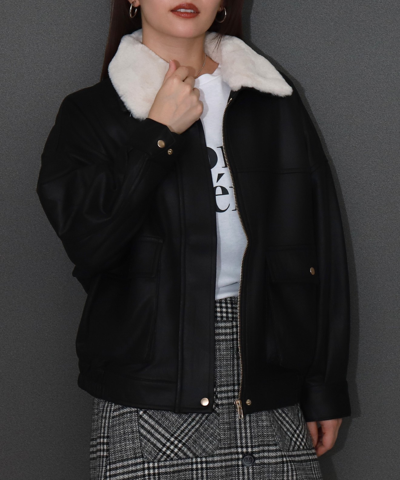 リベルモア|ファー襟付きヴィンテージライクスエードブルゾン|libelle more