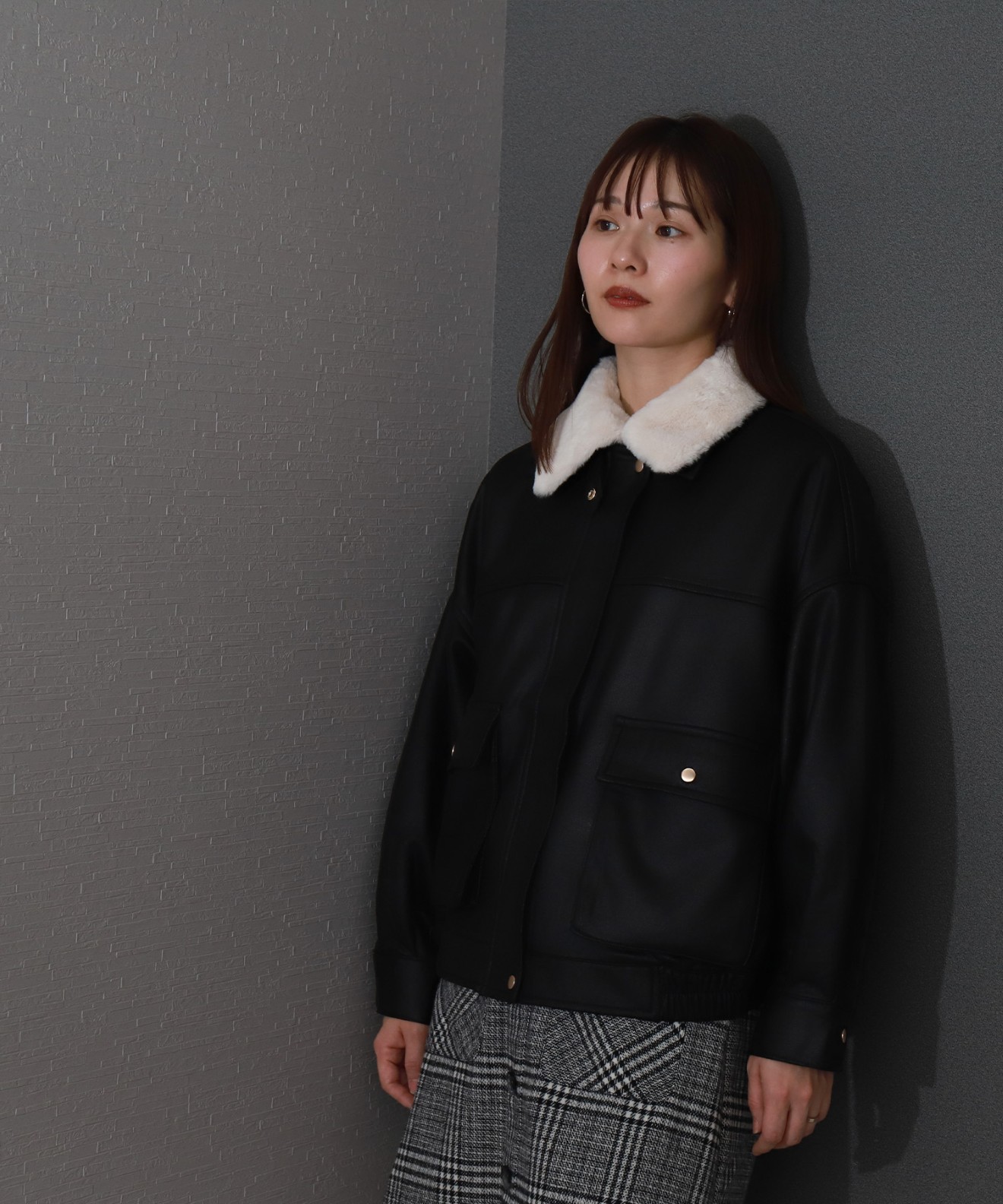 libelle more｜ファー襟付きヴィンテージライクスエードブルゾン 