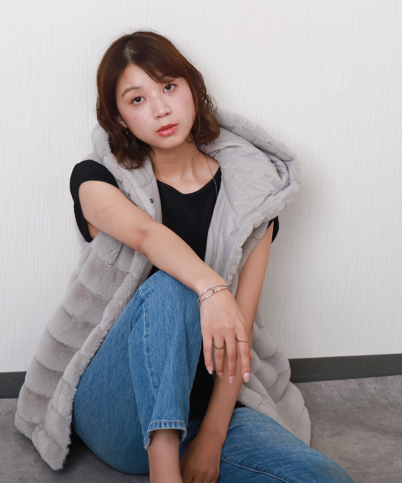 リベルモア|フェイクファー＆キルトリバーシブルフードベスト|libelle more