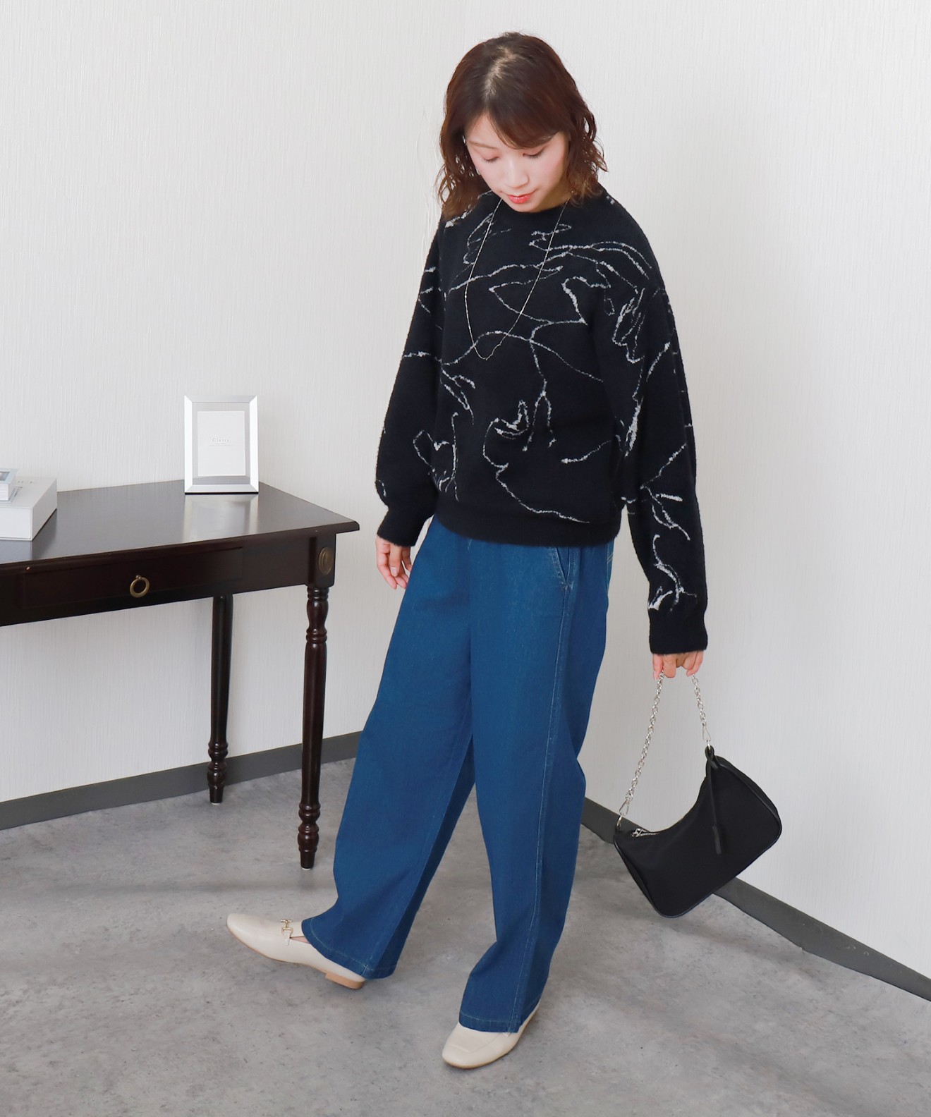 新品、未使用【　prêt-à-porter・レースジャガードニット】Lサイズ SITRY セーター ニット Animal Jacquard Knit Pullover/動物柄