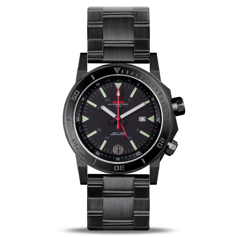 MTM WATCH H61-SBK-LUMI-MBSS H-61 Black-Lumi Dial-Steel Band
