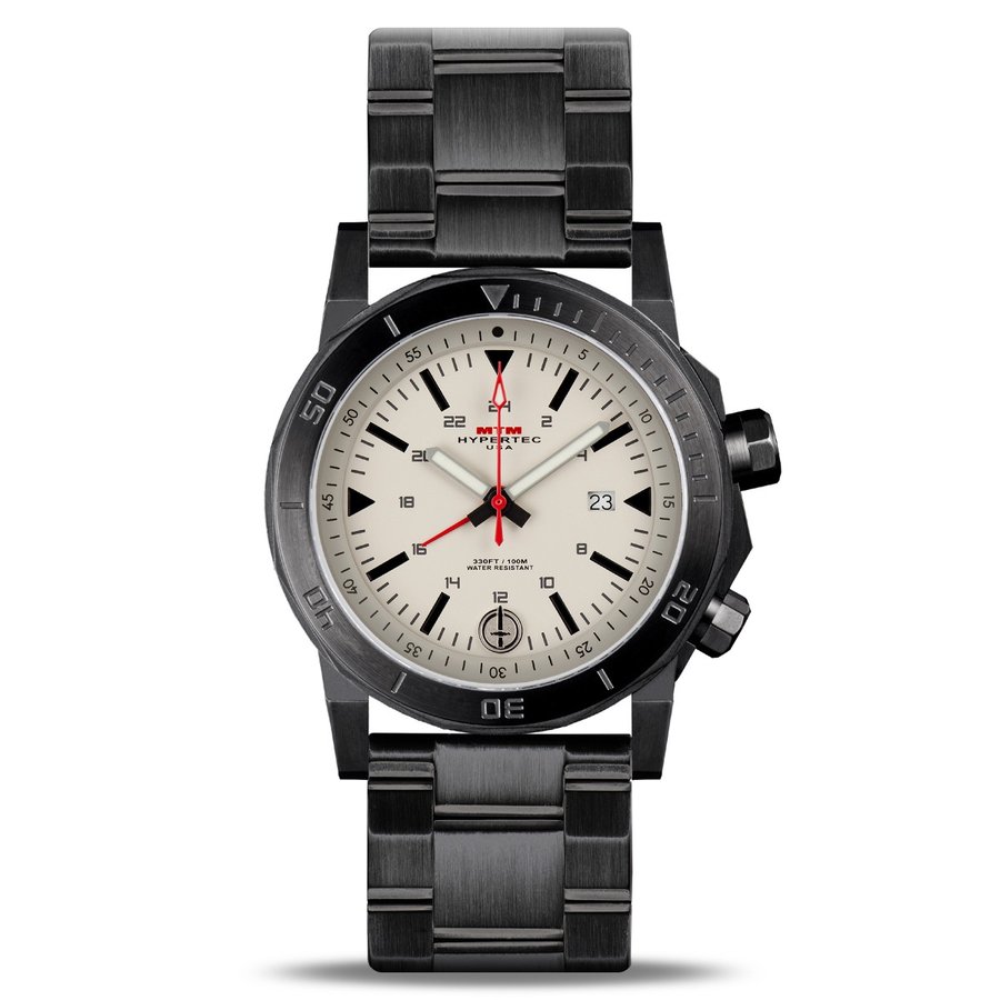 MTM WATCH H61-SBK-TAN1-MBSS H-61 Black-Tan Dial-Steel Band