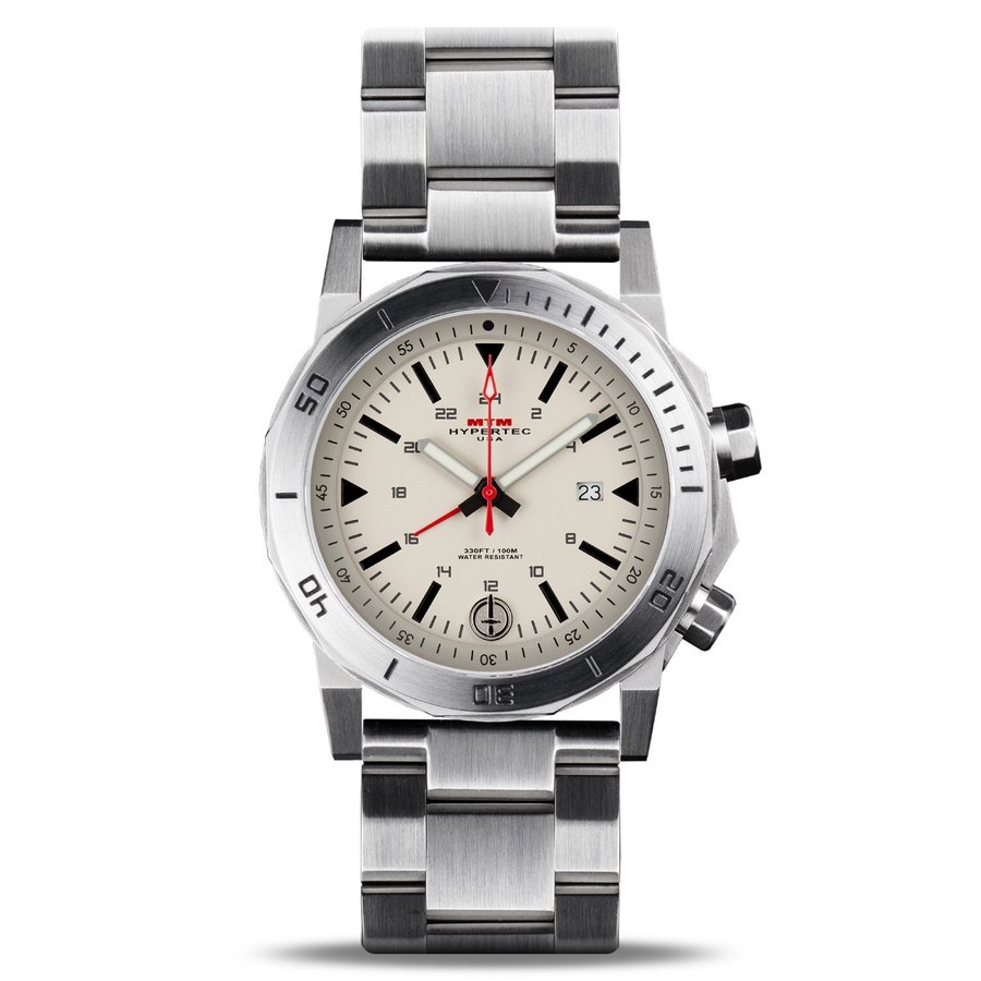 MTM WATCH H61-SSL-TAN1-MBSS H-61 Silver-Tan Dial-Steel Band