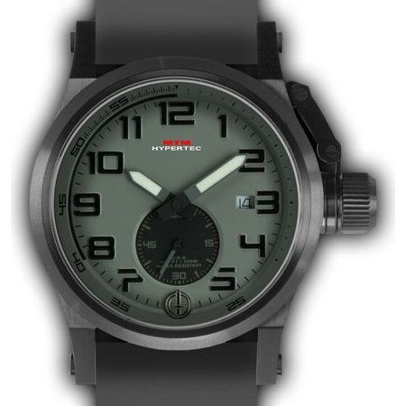 MTM WATCH HC1-SB4-GREY-GR2B-A Hypertec Chrono 1A Black Grey Dial - Grey Rubber II - Black Buckle