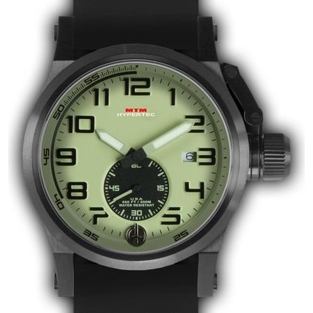 MTM WATCH HC1-SB4-LUMI-BR2B-A Hypertec Chrono 1A Black Lumi Dial - Black Rubber II - Black Buckle