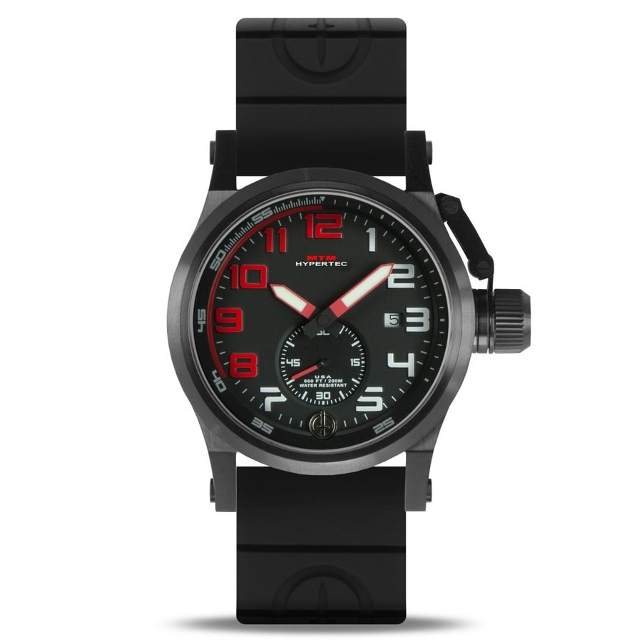 MTM WATCH HC1-SB4-RED1-BR2B-A Hypertec Chrono 1A Black Red Dial - Black Rubber II - Black Buckle