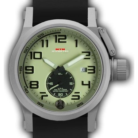 MTM WATCH HC1-SG4-LUMI-BR2S-A Hypertec Chrono 1A Grey Lumi Dial - Black Rubber II- Silver Buckle