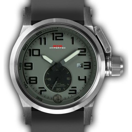 MTM WATCH HC1-SS4-GREY-GR2S-A Hypertec Chrono 1A Silver Grey Dial - Grey Rubber II- Silver Buckle