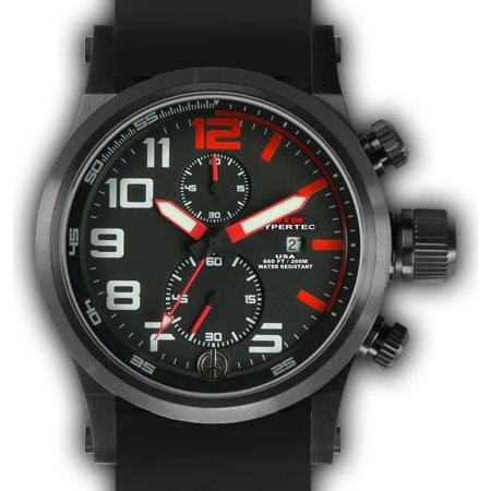 MTM WATCH HC2-SB4-RED1-BR2B-A Hypertec Chrono 2A Black Red Dial - Black Rubber II - Black Buckle
