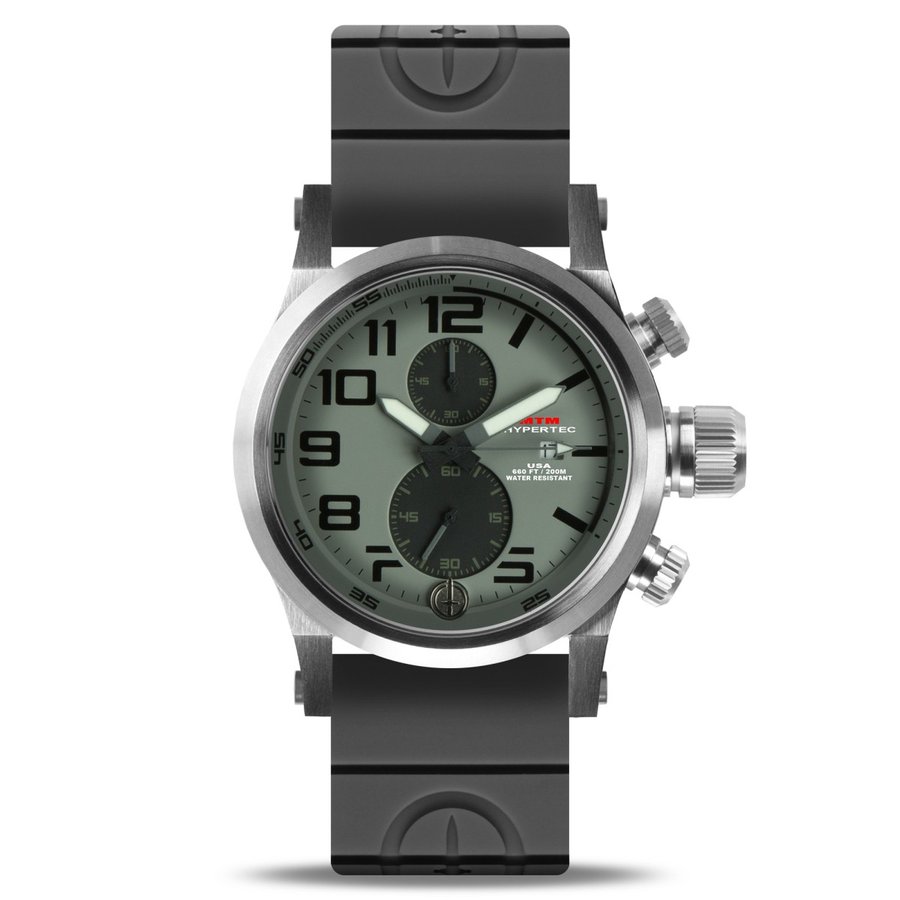 MTM WATCH HC2-SS4-GREY-GR2S-A Hypertec Chrono 2A Silver Grey Dial - Grey Rubber II- Silver Buckle