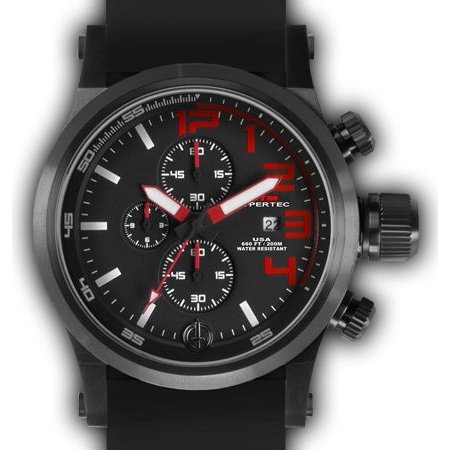 MTM WATCH HC3-SB4-RED1-BR2B-A Hypertec Chrono 3A Black Red Dial - Black Rubber II - Black Buckle