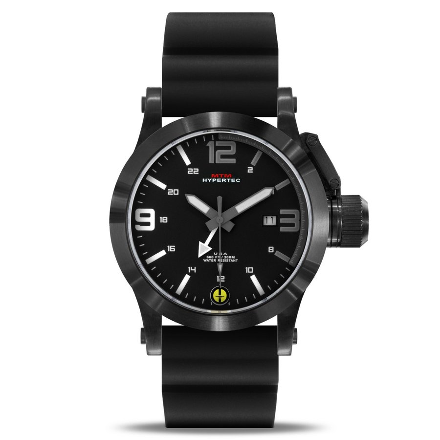 MTM WATCH HYP-SB4-GRWH-BR1B-A Hypertec 44 Black - Grey-White Dial - Black Rubber I- Black Buckle