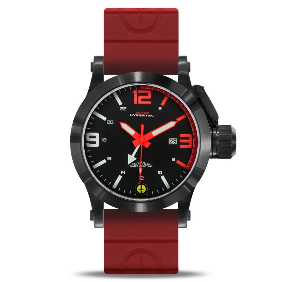 MTM WATCH HYP-SB4-RED1-RR2B-A Hypertec 44 Black - Red Dial - Red Rubber II- Black Buckle