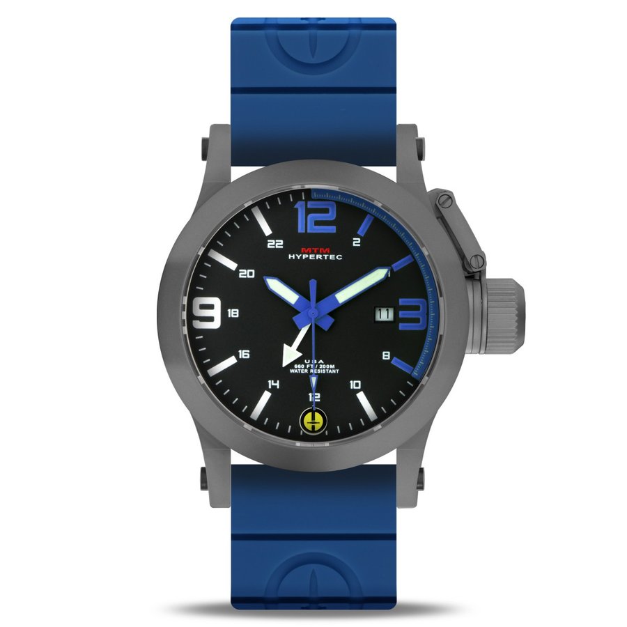 MTM WATCH HYP-SG4-BLUE-BL2S-A Hypertec 44 Grey - Blue Dial - Blue Rubber II- Silver Buckle