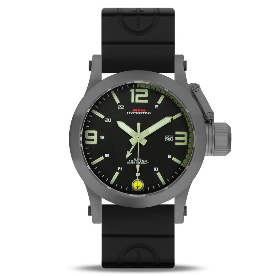 MTM WATCH HYP-SG4-LUMI-BR2S-A Hypertec 44 Grey - Lumi Dial - Black Rubber II- Silver Buckle