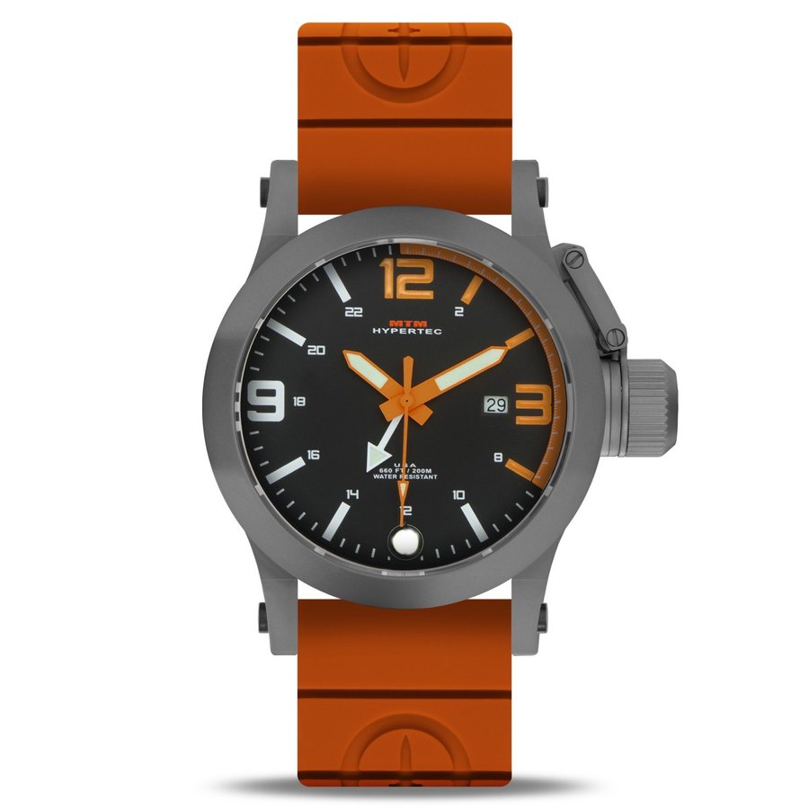 MTM WATCH HYP-SG4-ORNG-OR2S-A Hypertec 44 Grey - Orange Dial - Orange Rubber II- Silver Buckle