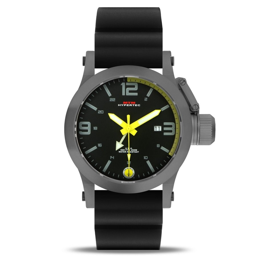 MTM WATCH HYP-SG4-YLLW-BR1S-A Hypertec 44 Grey - Yellow Dial - Black Rubber I- Silver Buckle