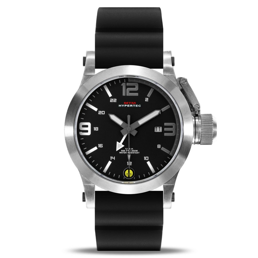 MTM WATCH HYP-SS4-GRWH-BR1S-A Hypertec 44 Silver - Grey-White Dial - Black Rubber I- Silver Buckle