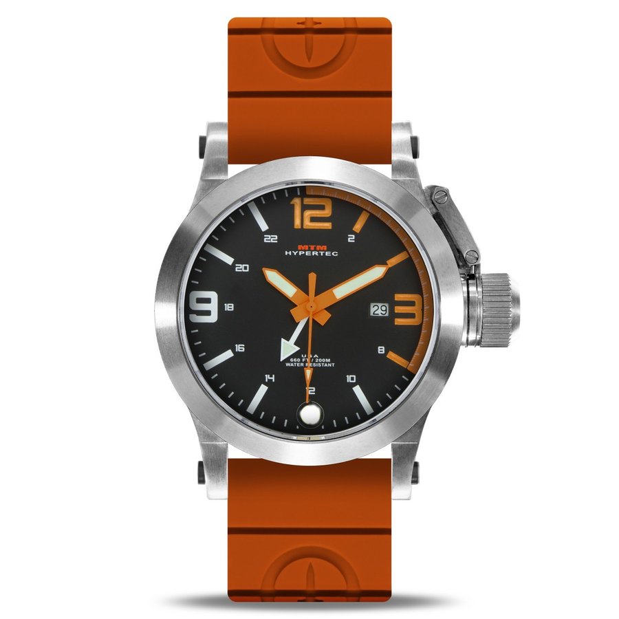 MTM WATCH HYP-SS4-ORNG-OR2S-A Hypertec 44 Silver - Orange Dial - Orange Rubber II- Silver Buckle