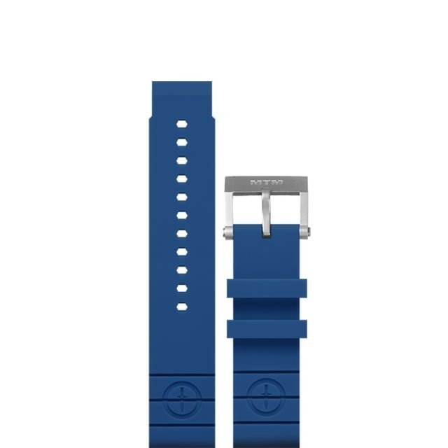 MTM WATCH MTM-BL2S Blue Rubber Strap II - Silver Buckle