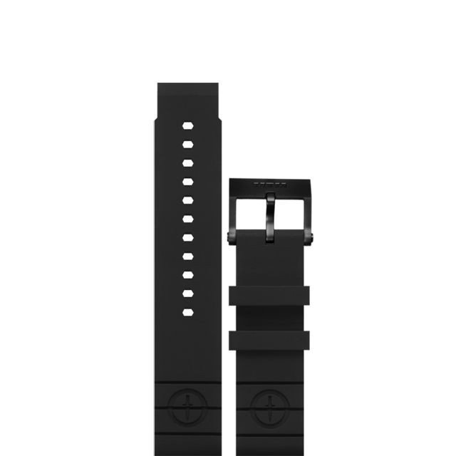 MTM WATCH MTM-BR2B Black Rubber Strap II - Black Buckle