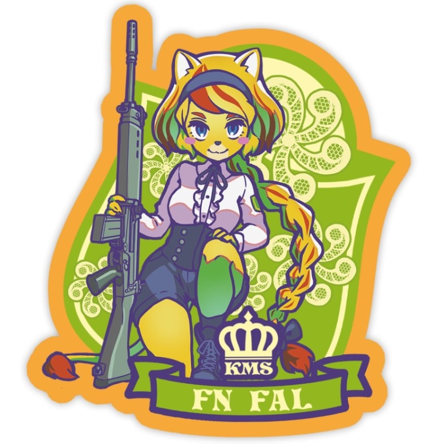 【生産終了/在庫限り】km_007_FN FAL 王子様系天然女たらしライオンっ娘ステッカー