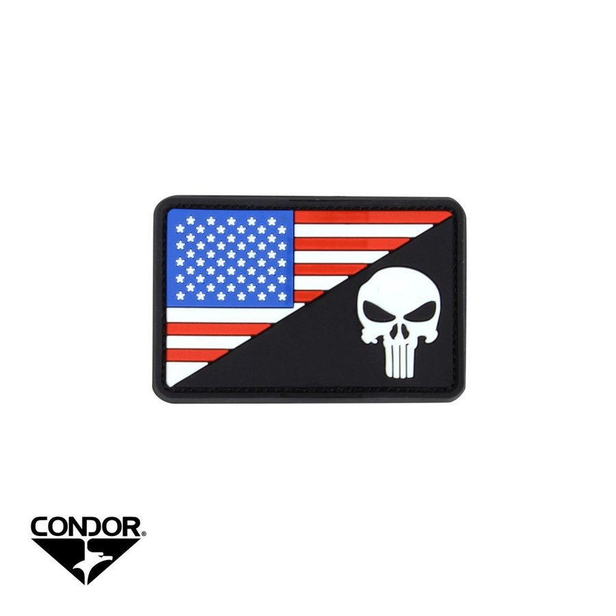 US FLAG MORALE PVC PUNISHER (1 PCS) BLACK