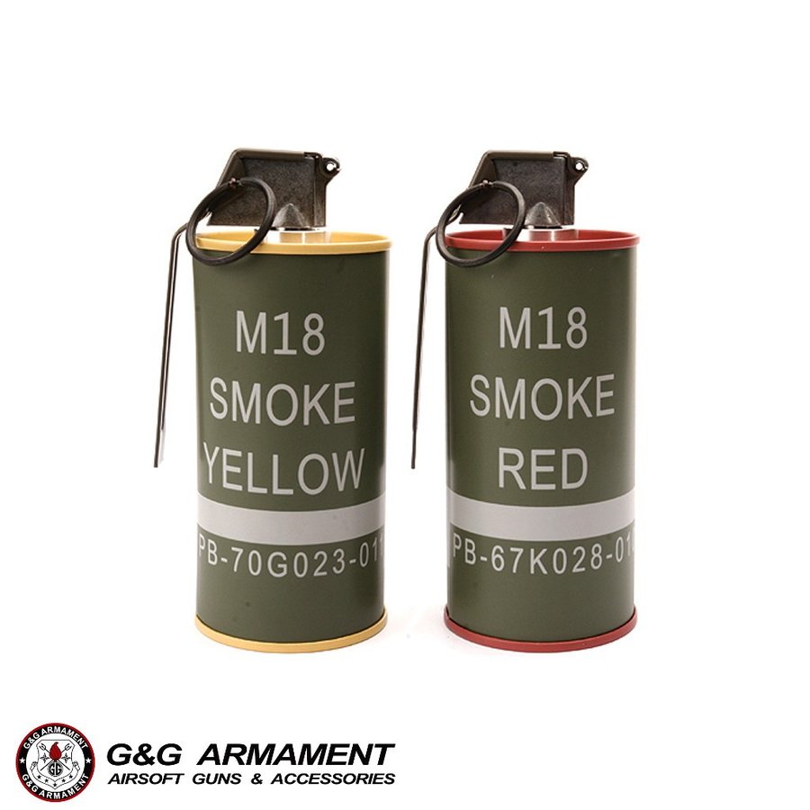 Mock M18 Smoke Grenade Shape BB Loader Set Red/Yellow