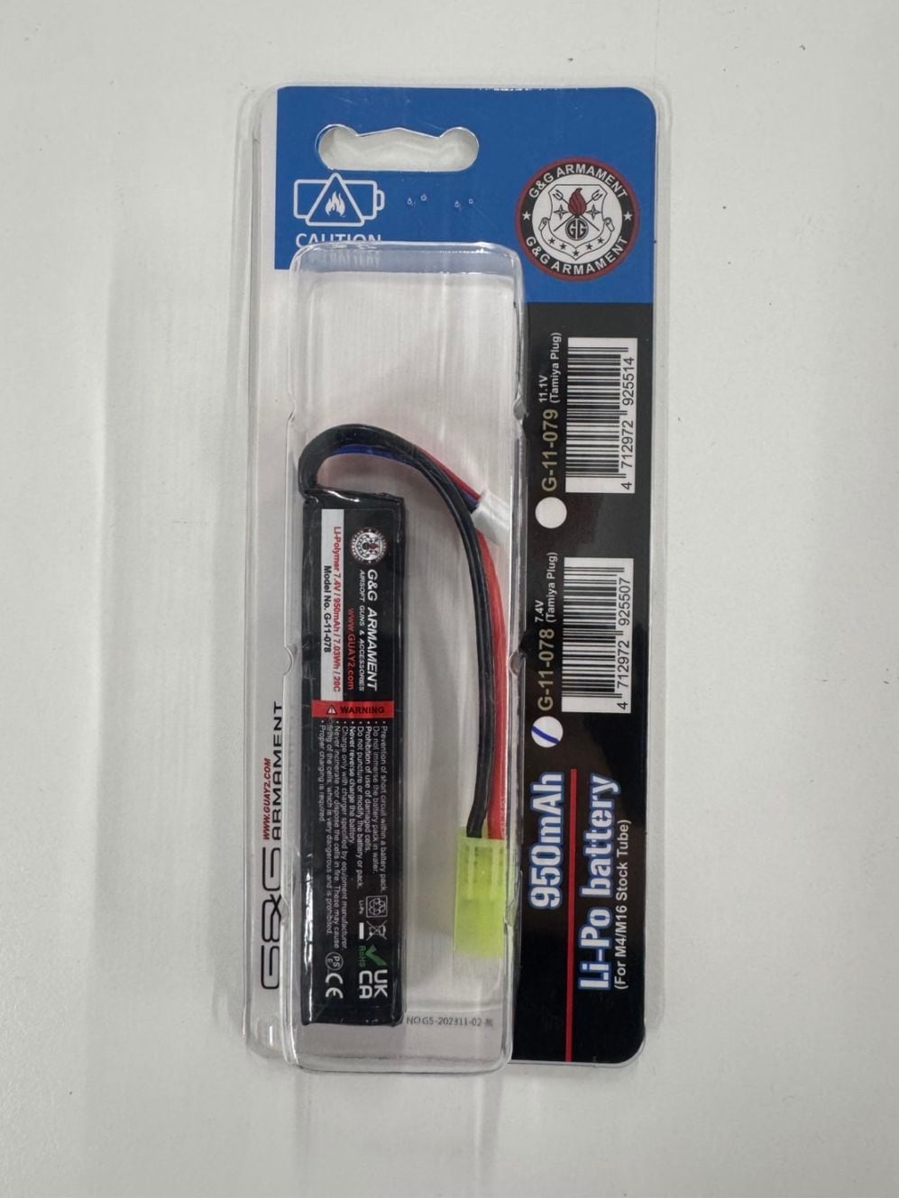 7.4V 950mAh Li-Po battery (For M4/M16 Stock Tube)