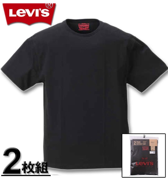 �礭�������� Levi's 2P���롼�ͥå�ȾµT����� �֥�å�