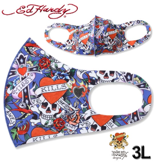 �礭�������� Ed Hardy(���ɥϡ��ǥ���) �礭�᥵�����ܿ��䴶��UV���åȥޥ���(2�祻�å�) �����ץ��� 3L