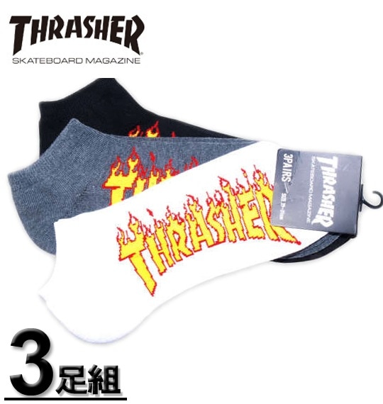 �礭�������� THRASHER(����å��㡼) 3P�ե쥤��������󥯥륽�å��� 29��31cm