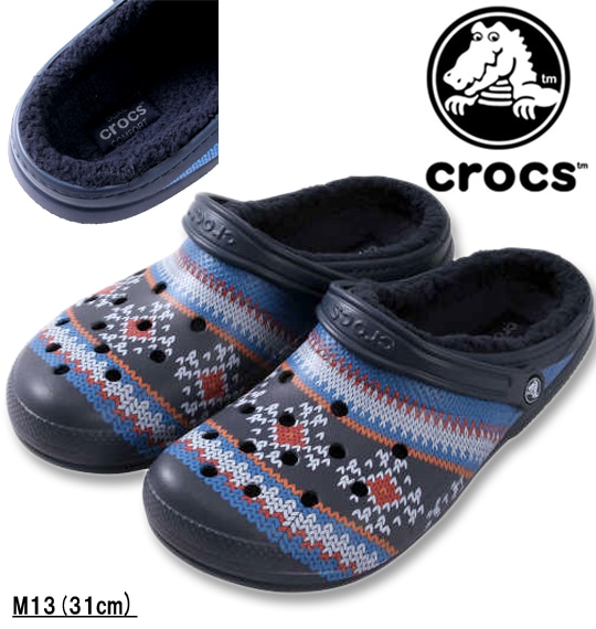 �礭�������� crocs(�����å���) �������(CLASSIC PRINTED LINED CLOG) �ͥ��ӡ� M12/30cm M13/31cm ����̵��