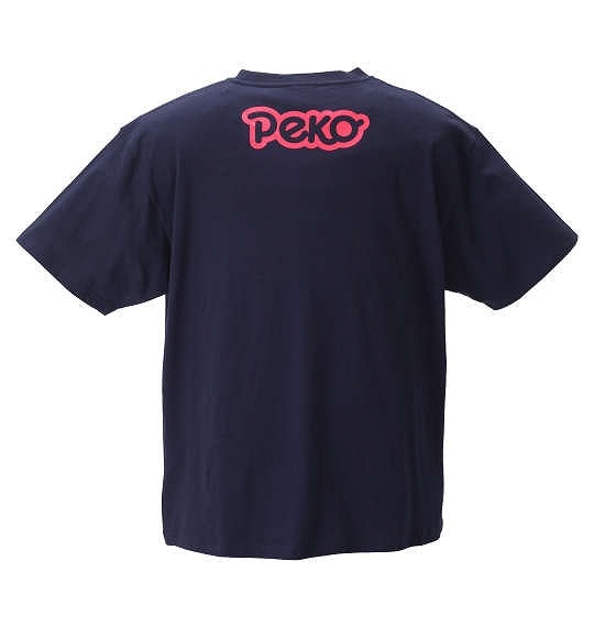 大きいサイズ PeKo&PoKo ビッグプリント半袖Tシャツ ネイビー 3L 4L 5L