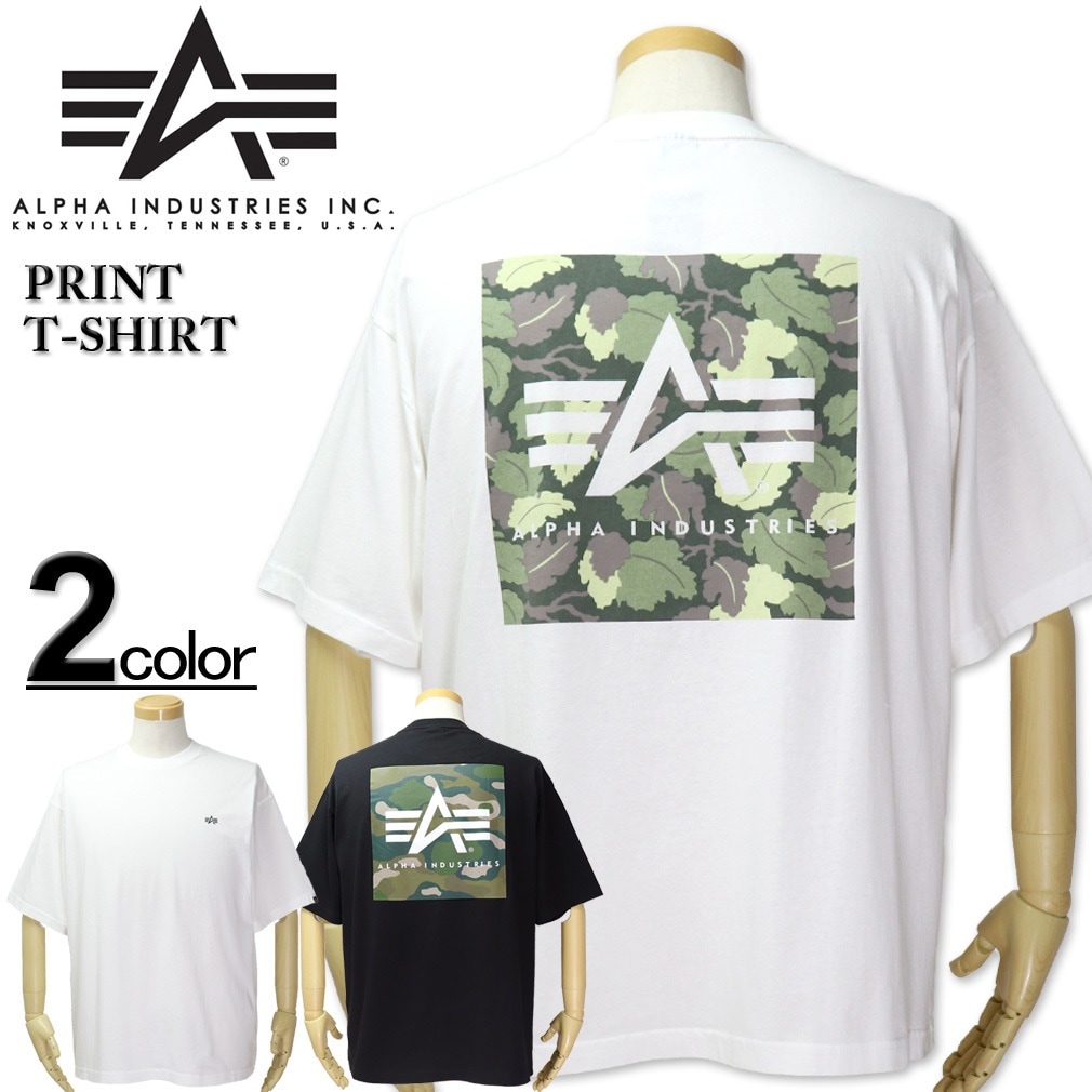 送料込★ALPHA INDUSTRIES★半袖Tシャツ Basic Camo Tシャツ Alpha Industries ALPHA アルファ 半袖Tシャツ 綿100％ メンズ