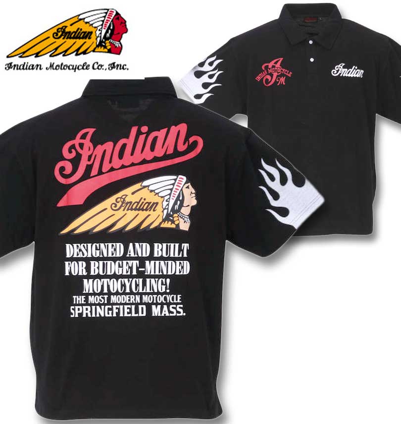 �礭�������� INDIAN MOTOCYCLE ����ǥ������ȥ������� �ץ���&�ɽ����λ�Ⱦµ�ݥ������ �֥�å� 3L 4L 5L 6L 8L ����̵��