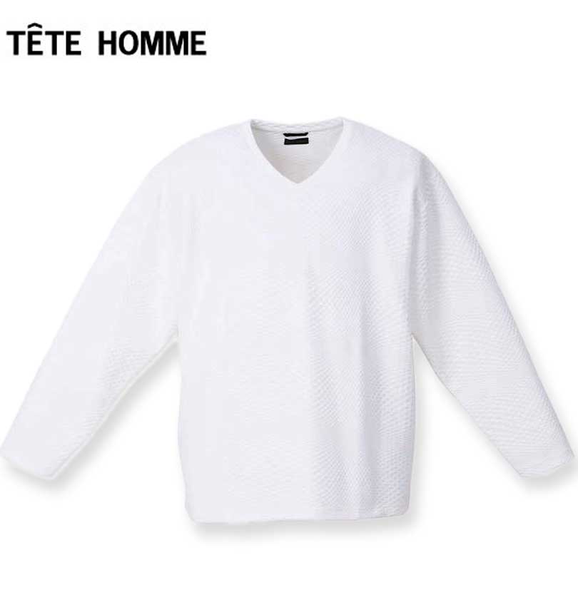 �礭�������� TETE HOMME �֥ꥹ�������㥬���� V�ͥå�ĹµT����� �ۥ磻�� 3L 4L 5L 6L ����̵��