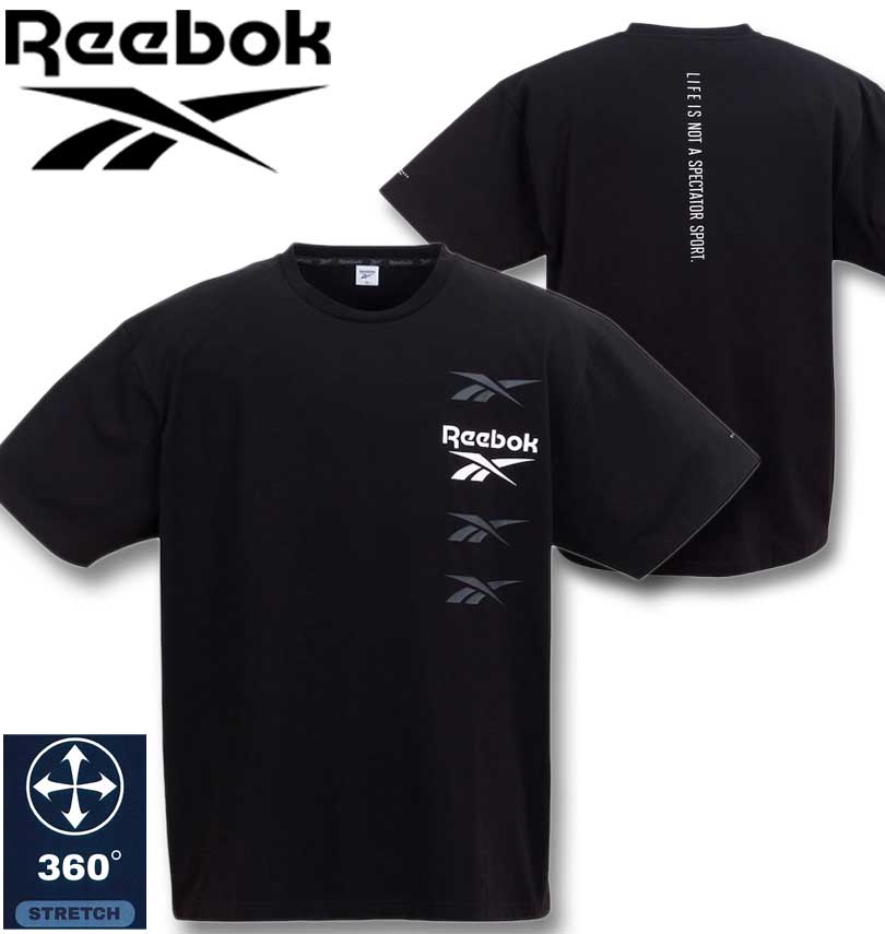 �礭�������� Reebok 4�٥���������ե��å� Ⱦµ T����� �֥�å� 3L 4L 5L 6L 8L ����̵��