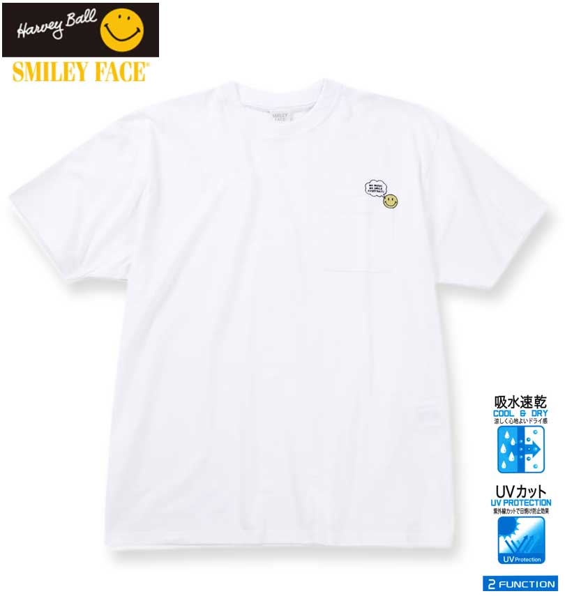 �礭�������� SMILEY FACE T/Cŷ�� �ݥ��å��� �ɽ� Ⱦµ T����� �ۥ磻�� 3L 4L 5L 6L 8L