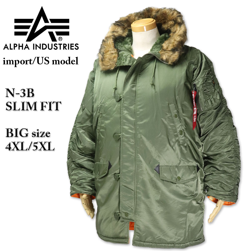 礭 ALPHA ե N-3B SLIM FIT ߥ꥿꡼ 㥱å 4XL 5XL ̵