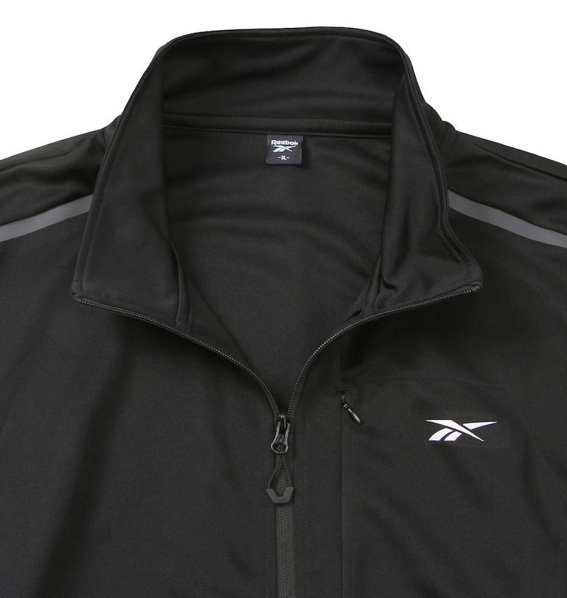大きいサイズ Reebok ストレッチ ジャージ ジャケット ブラック 3L 4L